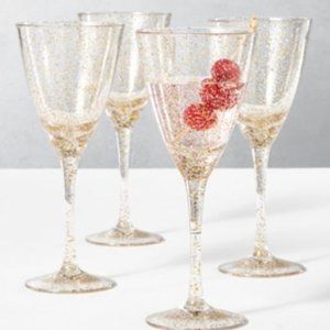 the Cellar Holiday Sayings Glitter Drinkware, Set of 4